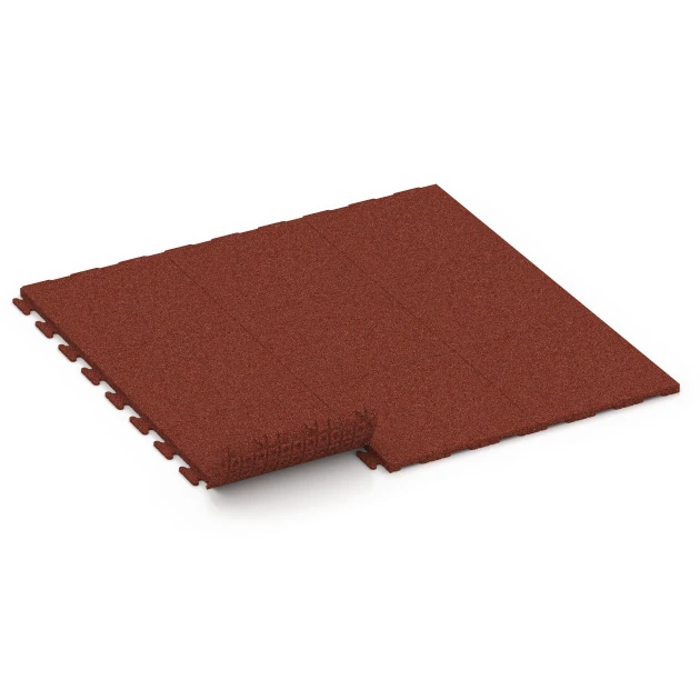 Typische Verlegung oder Einbausituation für den Artikel 6976 von WARCO - Piastrella per pavimento fitness Classic, Farbton Rosso mattone in der Abmessung 50 x 50 x 3 cm | 0,25 m².