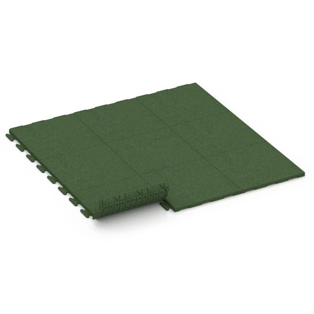 Typische Verlegung oder Einbausituation für den Artikel 7054 von WARCO - Piastrella in gomma Linea, Farbton Verde erba in der Abmessung 50 x 50 x 3 cm | 0,25 m².