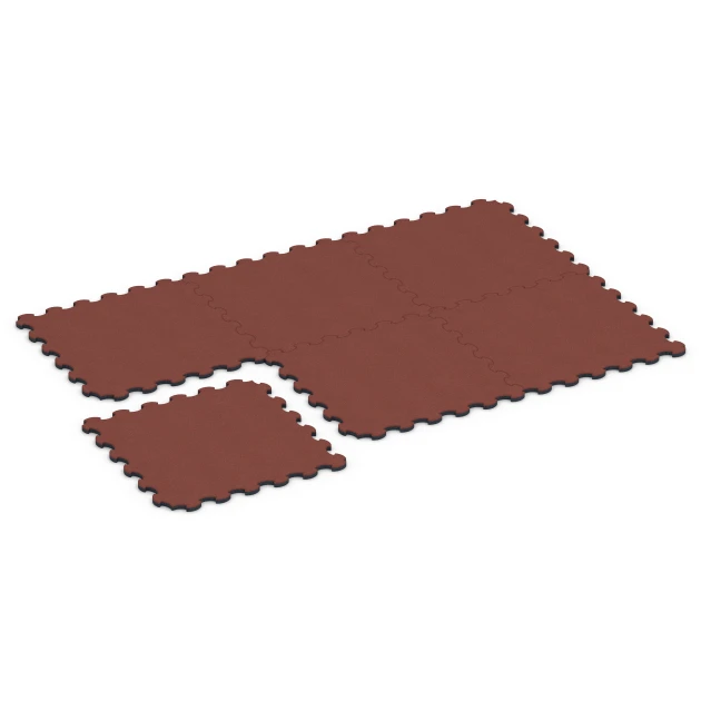Typische Verlegung oder Einbausituation für den Artikel 6392 von WARCO - Stallmatte Puzzle, Farbton Rosso mattone in der Abmessung 102,5 x 102,5 x 3 cm | 1,05 m².
