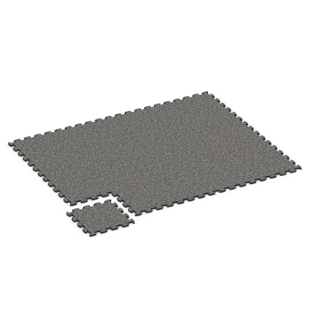 Typische Verlegung oder Einbausituation für den Artikel 6895 von WARCO - Pavimento agility indoor cani, Farbton Granito grigio scuro in der Abmessung 44,6 x 44,6 x 1,8 cm.
