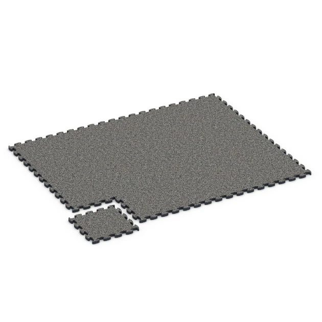 Typische Verlegung oder Einbausituation für den Artikel 6841 von WARCO - Fitness Active pavimento, Farbton Granito grigio scuro in der Abmessung 44,6 x 44,6 × 2,8 cm.