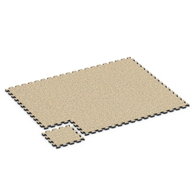 Typische Verlegung oder Einbausituation für den Artikel 6955 von WARCO - Piastrelle sportive in gomma, Farbton Travertino in der Abmessung 44,6 x 44,6 × 2,8 cm.