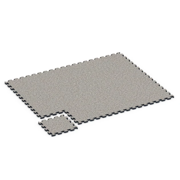 Typische Verlegung oder Einbausituation für den Artikel 6878 von WARCO - Fitness Max Floor System, Farbton Granito grigio in der Abmessung 44,6 x 44,6 × 2,8 cm.