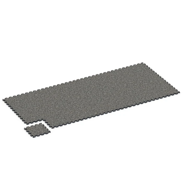 Typische Verlegung oder Einbausituation für den Artikel 6814 von WARCO - Piastrella balcone in gomma, Farbton Granito grigio scuro in der Abmessung 28,9 x 28,9 x 1,8 cm.