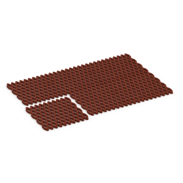 Typische Verlegung oder Einbausituation für den Artikel 7010 von WARCO - Griglia antitrauma prato, Farbton Rosso mattone in der Abmessung 100 x 100 x 4 cm.