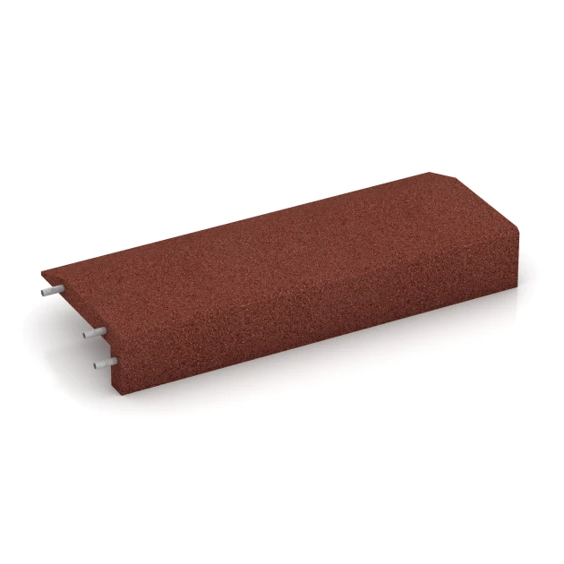 Foto der hinteren Seite vom unsymmetrischen WARCO-Formteil 2606: Bordo in gomma a L, Design Rosso mattone, Maße 100 x 40 cm | 4,5/14,5 cm.