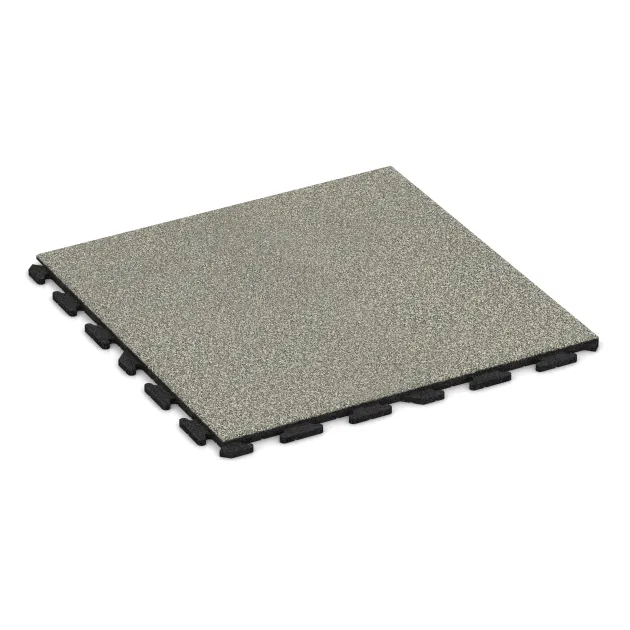 Foto der hinteren Seite vom unsymmetrischen WARCO-Formteil 1572: Pavimento per parco giochi, Design Granito chiaro, Maße 1000 x 1000 x 30 mm.