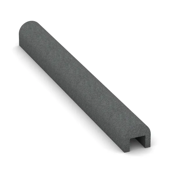 Foto der hinteren Seite vom unsymmetrischen WARCO-Formteil 2583: Bordsteinkappe, Design Schiefergrau, Maße 1000 x 100 x 100 - [50 x 50]mm.